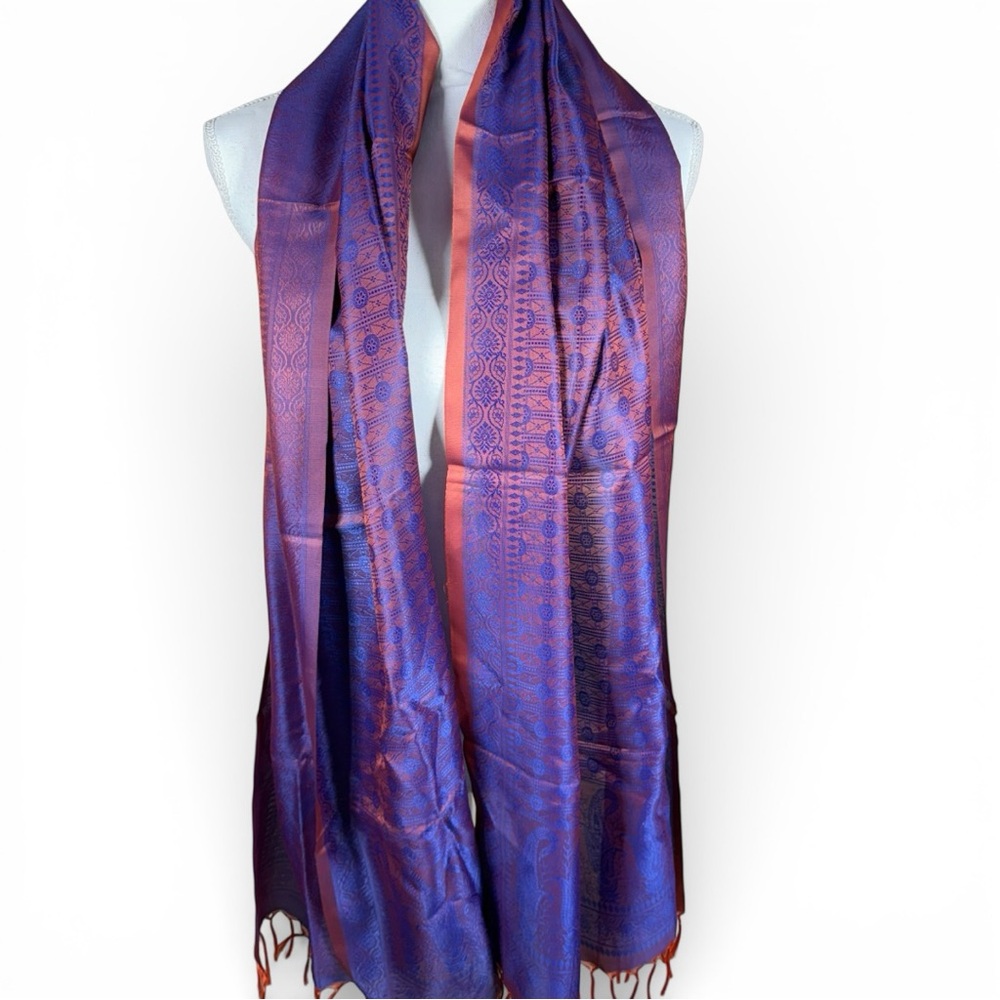 Elegant‎ Purple and Orange Scarf
